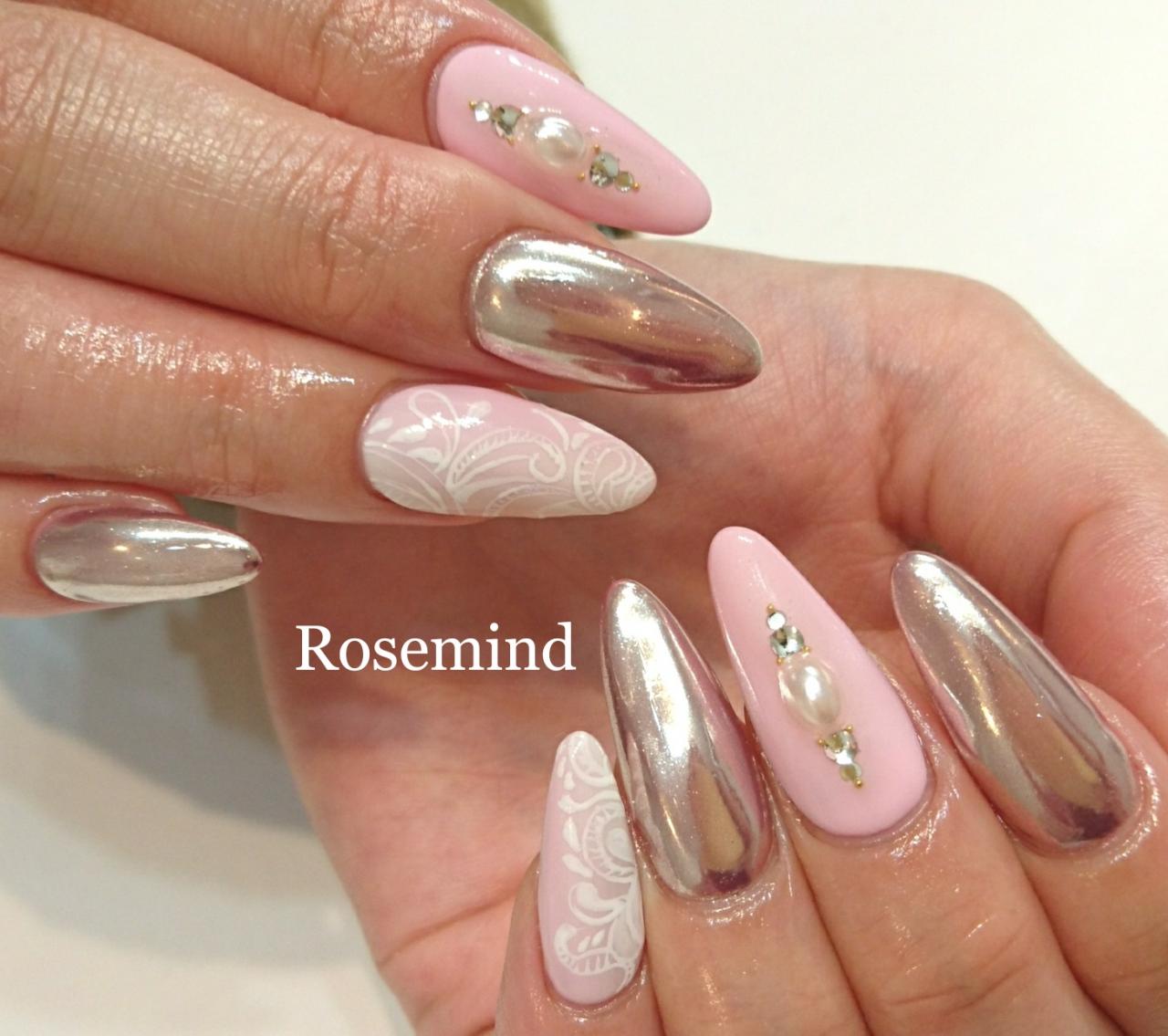 スカルプ ミラーネイル ピンクネイル Nail Salon Rosemind