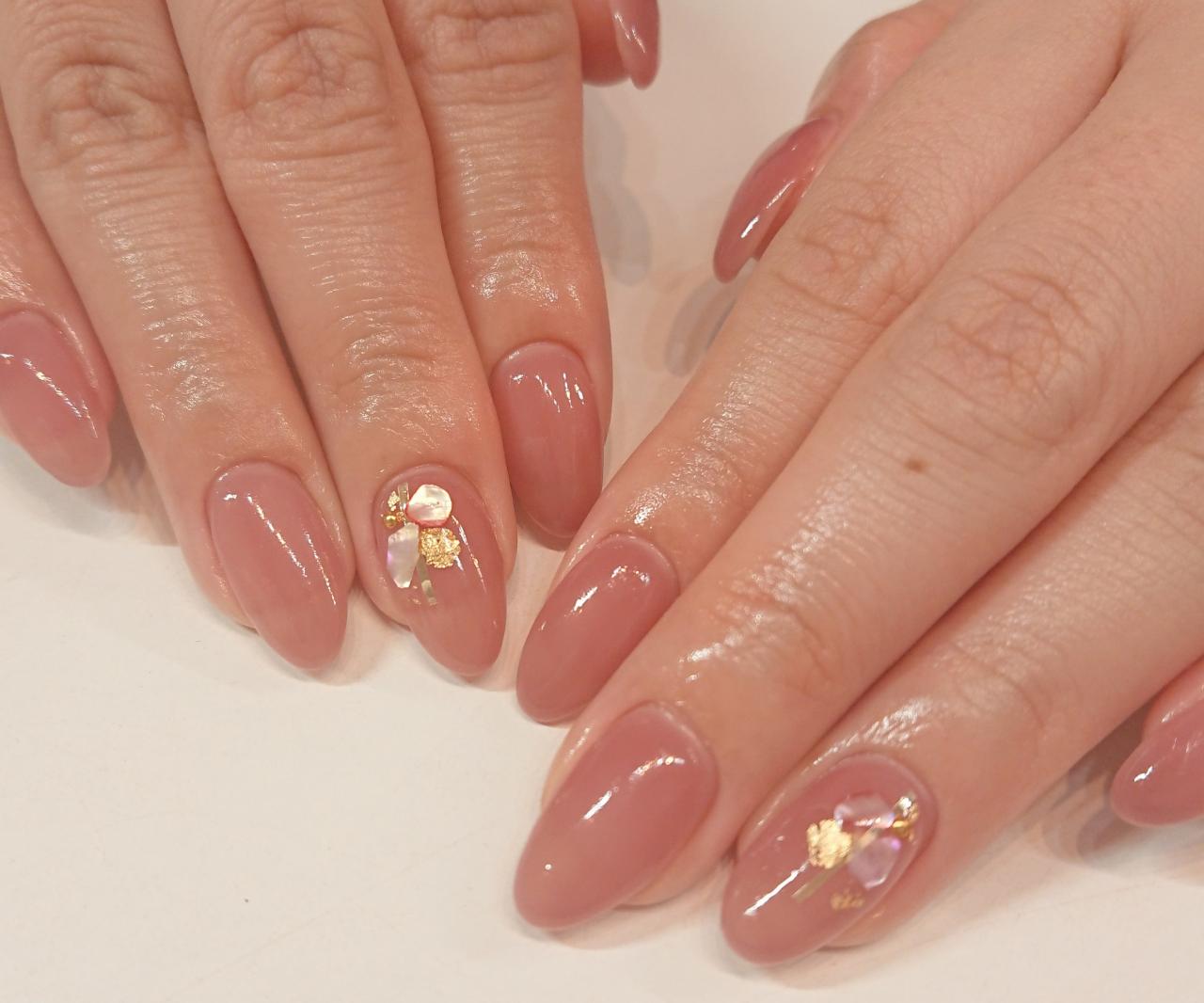 オフィスネイル シンプルネイル ジェル シェルネイル 夏ネイル 阿南 ネイル Nail Salon Rosemind