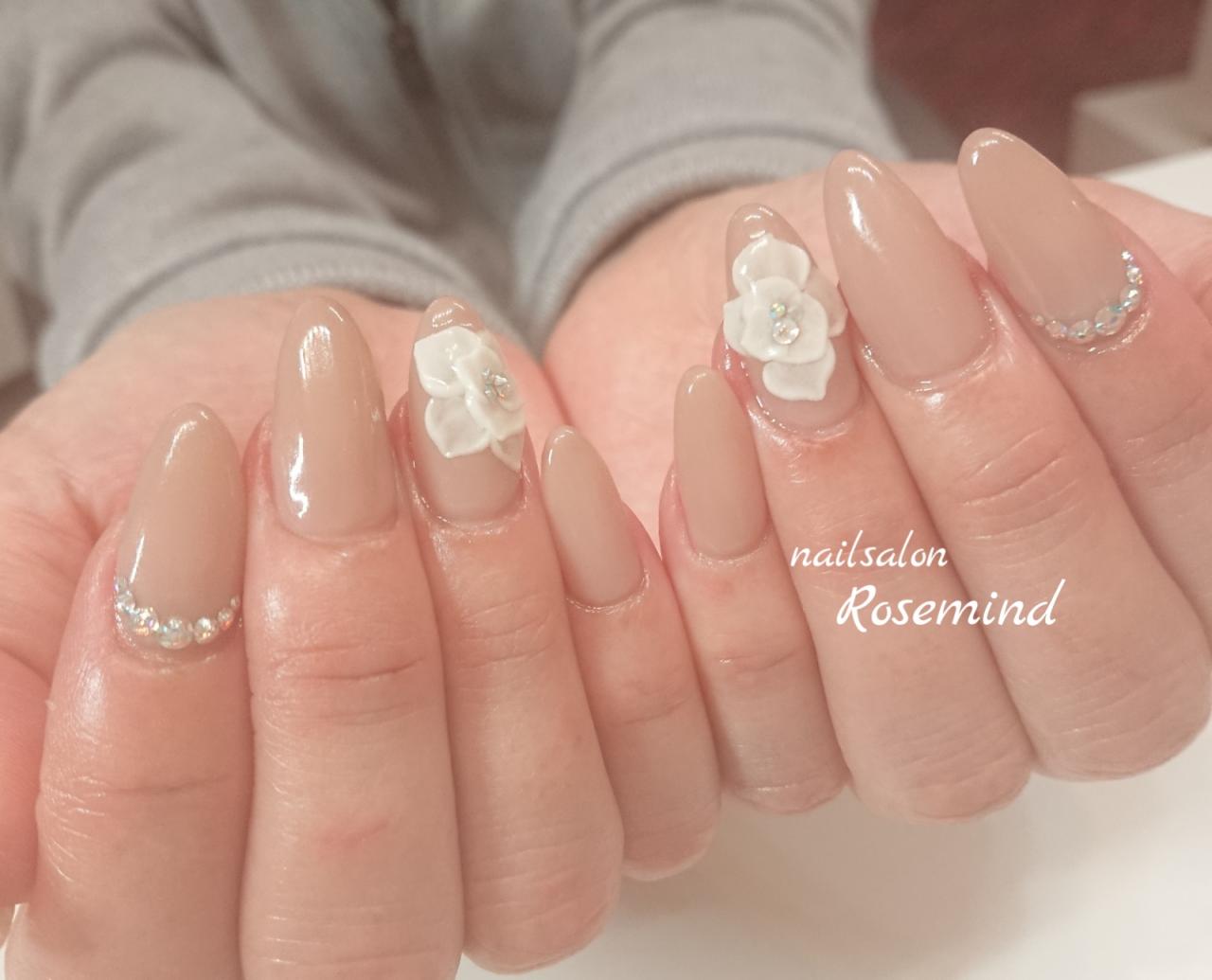 3dネイル フラワーネイル オフィスネイル シンプルネイル ロングネイル 阿南市 ネイルサロン Nail Salon Rosemind