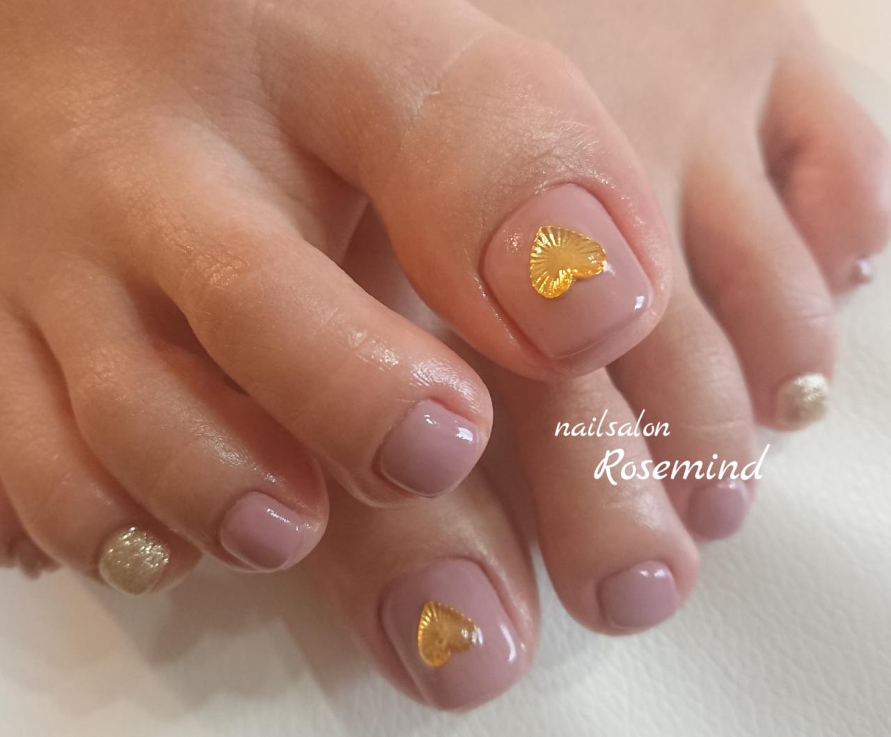 フットネイル 春フット ピンクネイル ジェル 阿南市 ネイルサロン Nail Salon Rosemind