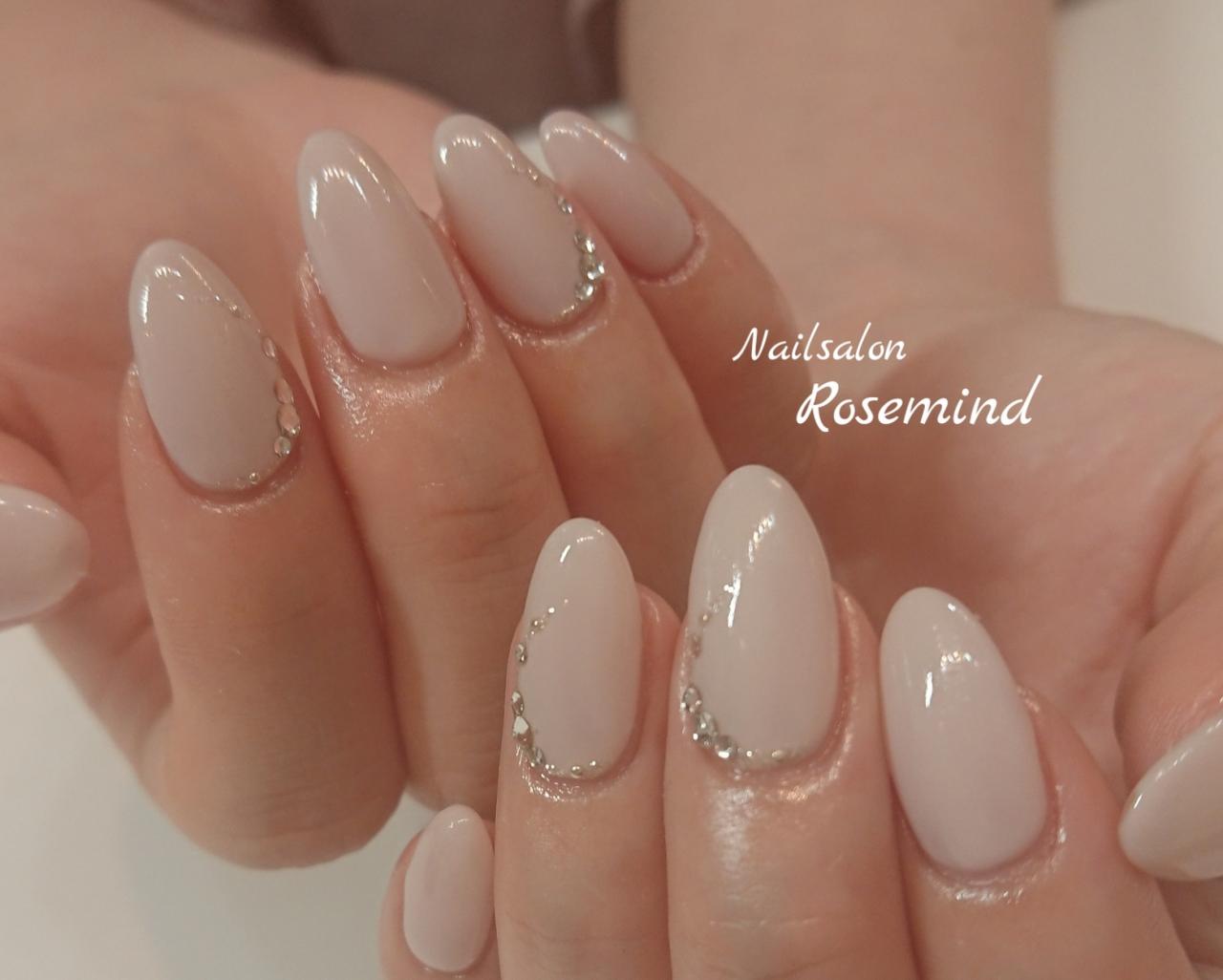 ワンカラーネイル シンプルネイル オフィスネイル グレージュ 阿南市 ネイルサロン ローズマインド Nail Salon Rosemind